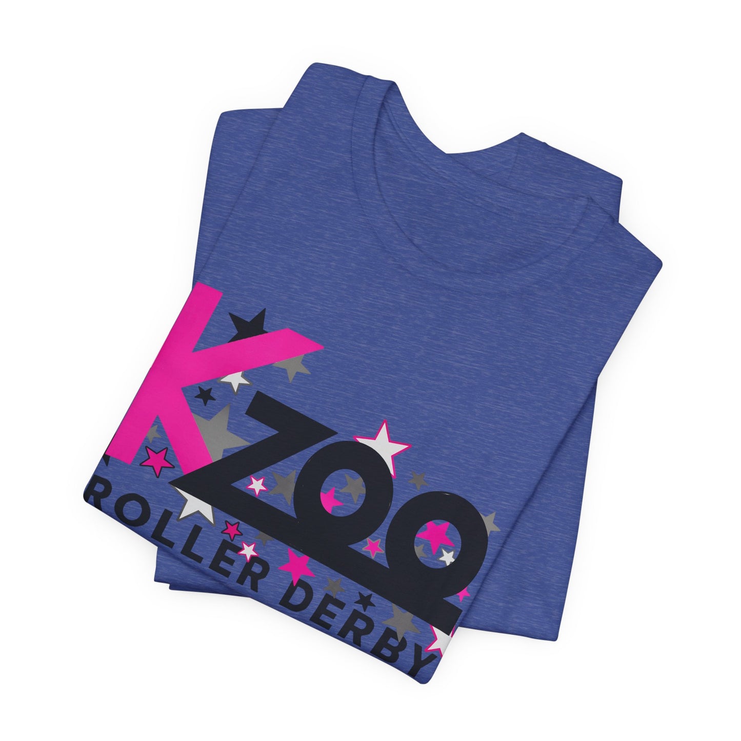 KZoo Roller Derby T-Shirt — Pink & Black Star Logo Tee