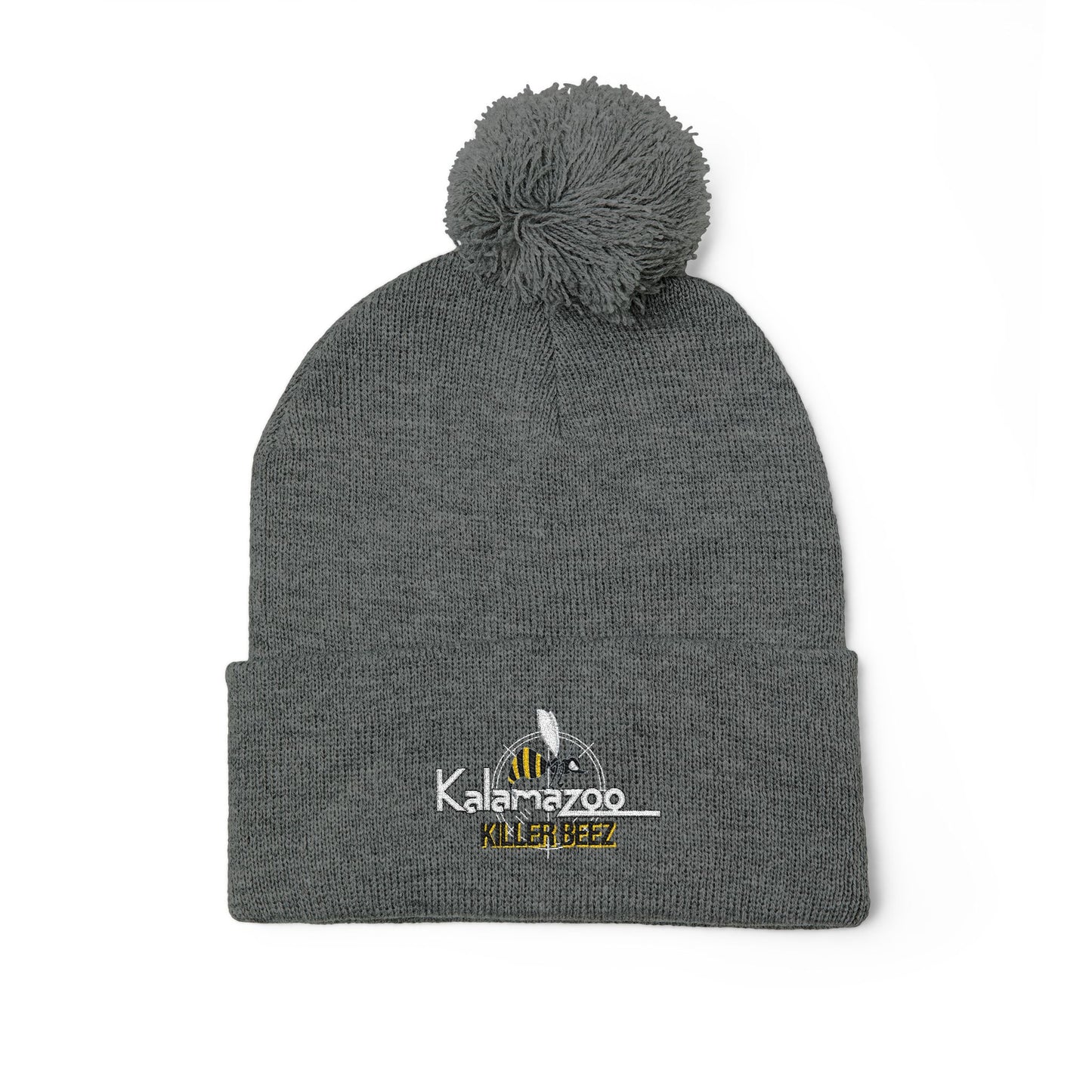 Killer Beez Embroidered Pom-Pom Knit Cap