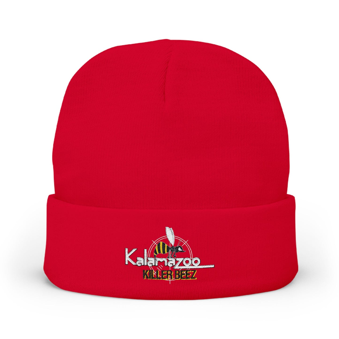 Killer Beez Embroidered Knit Beanie — Bee Logo Winter Hat